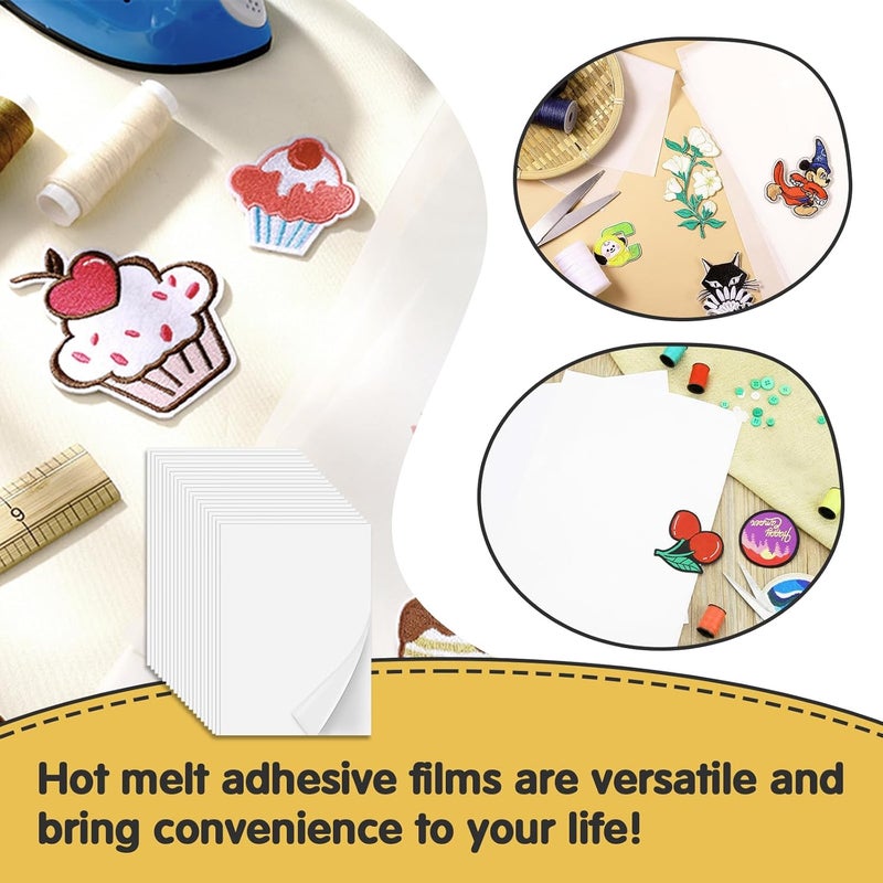 Iffitya Iron On Adhesive Sheets 20PCS, Heavy Weight Double-Sided Heat Melt Fabric Glue Sheet, A4 Size Fusible Adhesive Sheets, Press-on Patch Iron On Tape, Fusible Interfacing for Sewing, Heat and Bond - Image 4